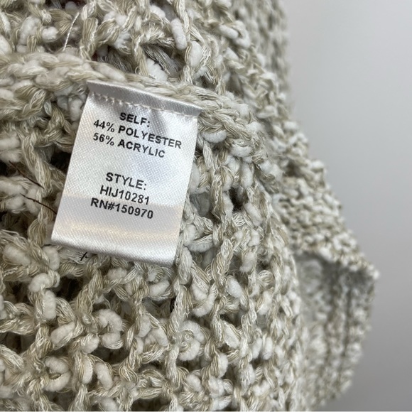 Hummingbird Open Knit Long Crochet Cardigan Marled Tan Open front S/M - Picture 7 of 12